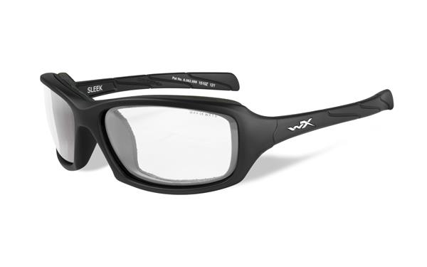 WX Sleek – Matte Black, Clear Lenses 100