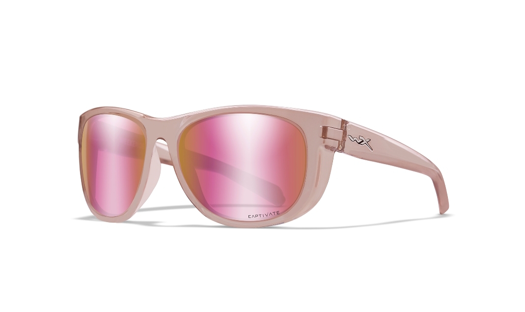 Wiley X Weekender, Crystal Blush, Captivate Polarized Gold Rose Mirror